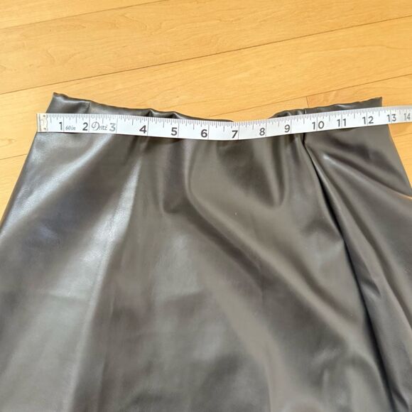 NICK&NICOLE Closet Minimal Eco Leather Midi A-line Black Skirt S NWOT - Picture 12 of 15